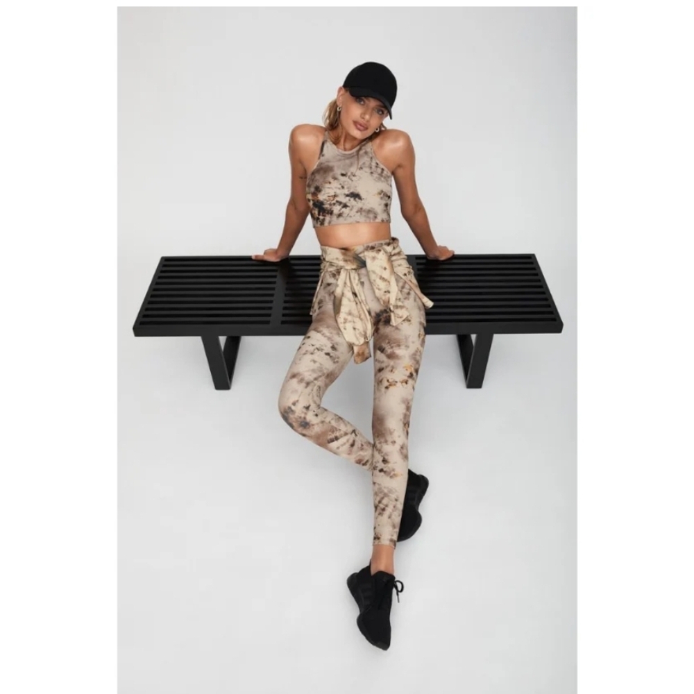 Beach Riot Tan and Brown Tie-Dye Burning Man Leggings Womens Size Small